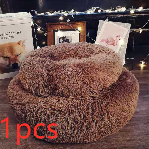 1614163571737.jpg Dog Beds For Small Dogs Round Plush Cat Litter Kennel Pet Nest Mat Puppy Beds