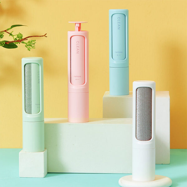 1615203197971.jpg 2-1 Reusable Pet Hair Remover Brush Lint Roller Portable Effective Self Cleaning Tool for Cat Dog Fur Hair Dust Removal Brush