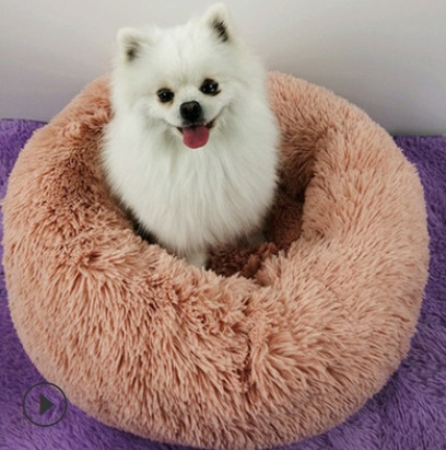 328718171792.jpg Dog Beds For Small Dogs Round Plush Cat Litter Kennel Pet Nest Mat Puppy Beds