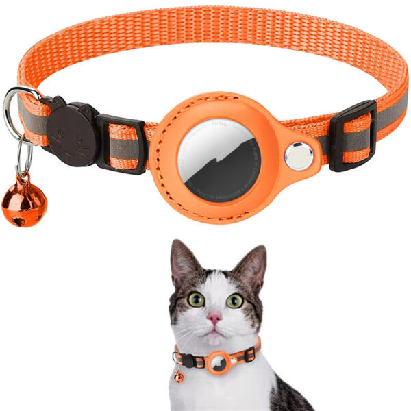 32dccf0c-16eb-48aa-a648-e82338943a2e.jpg Reflective Collar Waterproof Holder Case For Airtag Air Tag Airtags Protective Cover Cat Dog Kitten Puppy Nylon Collar