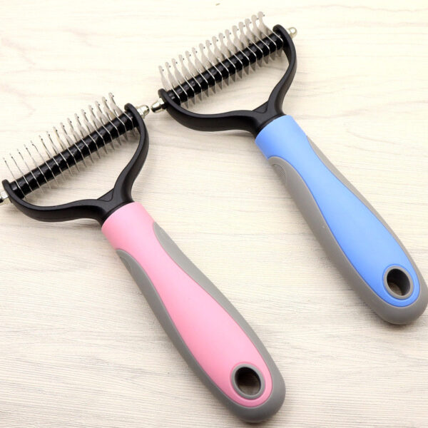 342785554958.jpg Pet Long-haired Dogknot Comb Double-sided Blade Dog