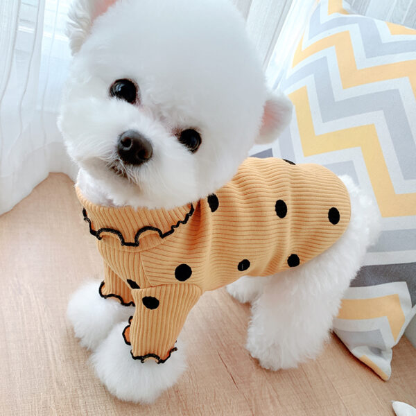 6760690358225.jpg Dot turtleneck dog bottoming shirt