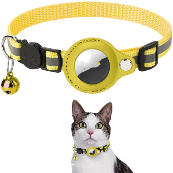 7bbbfd4d-e8b5-4376-bdec-883042e6300f.jpg Reflective Collar Waterproof Holder Case For Airtag Air Tag Airtags Protective Cover Cat Dog Kitten Puppy Nylon Collar