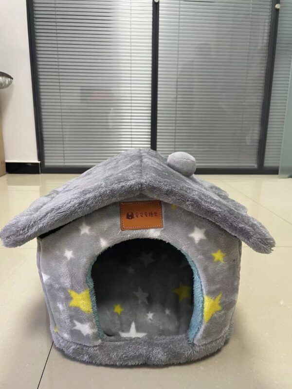 d6a61435-98f4-4073-bce1-42da64f65061.jpg Foldable Dog House Pet Cat Bed Winter Dog Villa Sleep Kennel Removable Nest Warm Enclosed Cave Sofa Pets Supplies